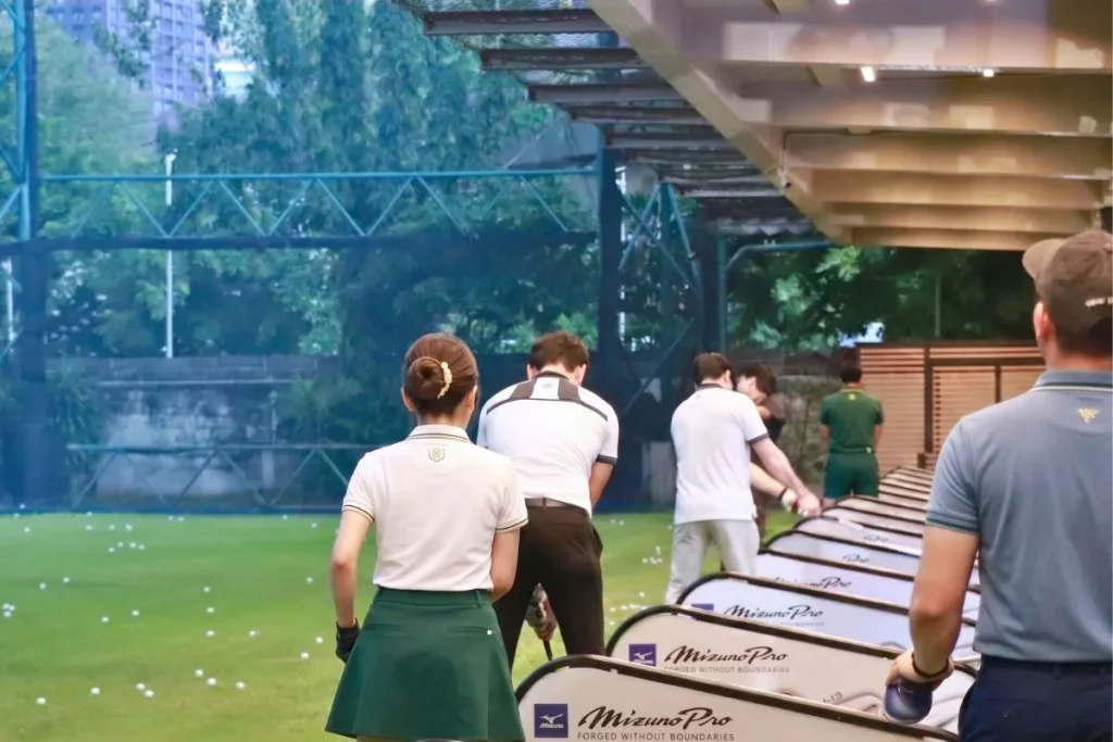 Professional golf training environment at a top-tier golf coaching facility in Bangkok.